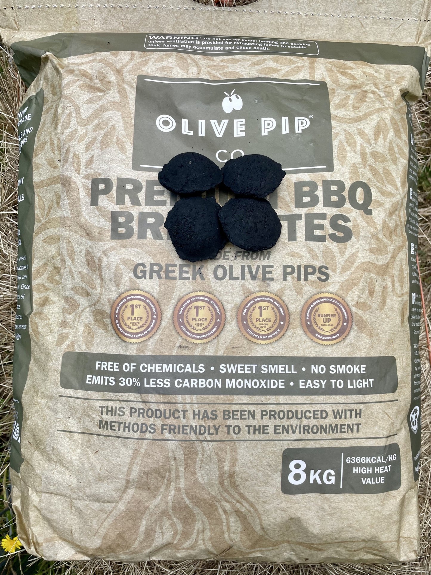 Premium BBQ Briquettes by Olive Pip Co. 8Kg Bags
